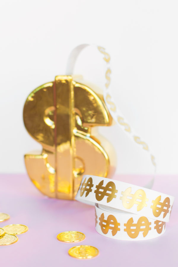 Gold dollar sign stickers 