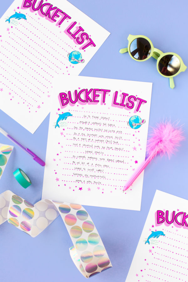Free Bucket List Printable