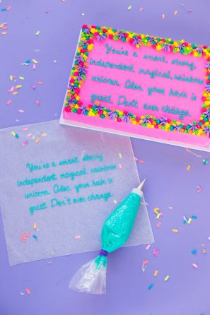 Colorful compliment cake