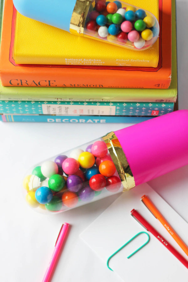 Candy in a plastic tube 