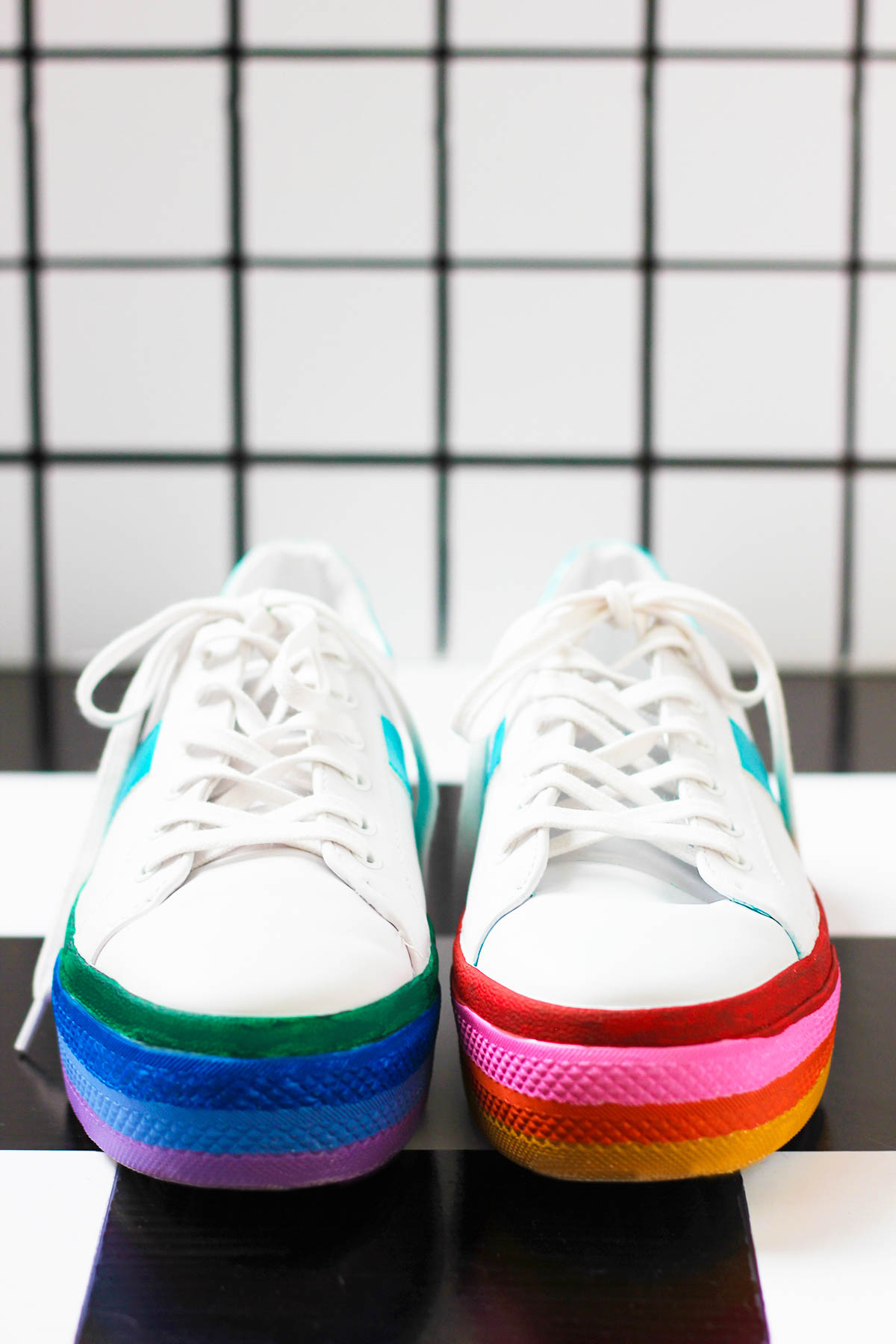 DIY Rainbow Platform Sneakers - Studio DIY