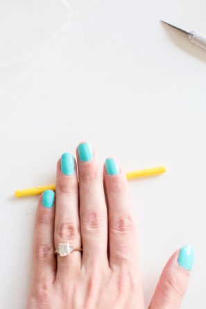 Aqua colored nails