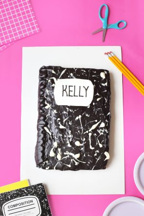 DIY Marble Notebook Cake