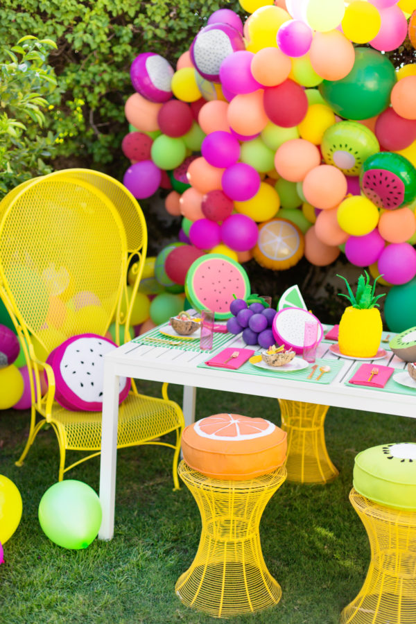 Colorful dining set up