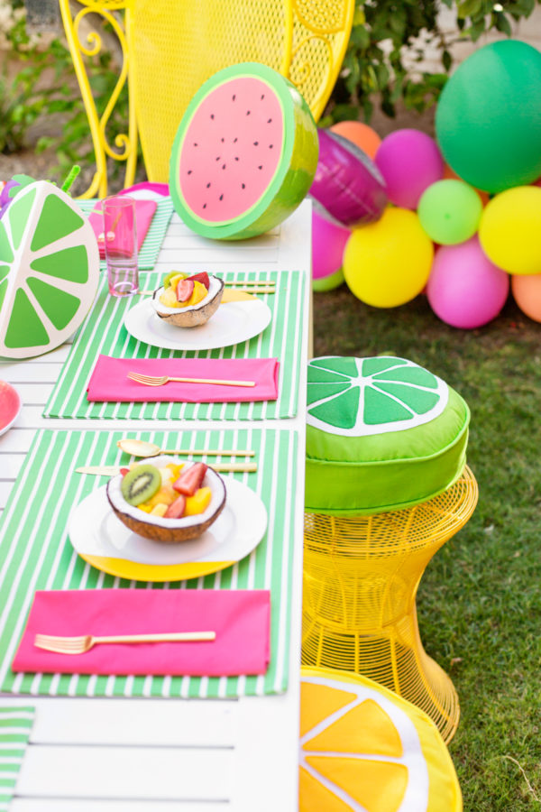 Colorful dining set up