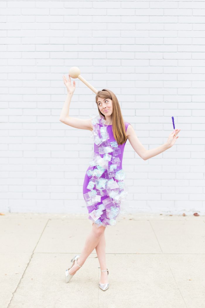 A woman dressed as rock candy