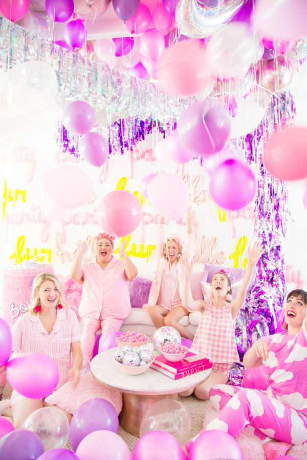 Group of people and balloons