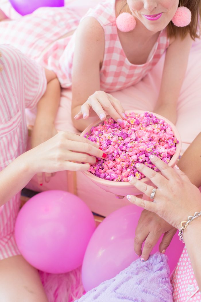 Pink Popcorn for a Slumber Party