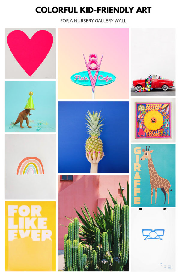 Colorful Kid-Friendly Art for a Nursery Gallery Wall