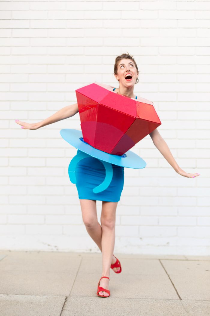 A woman dressed as a ring pop