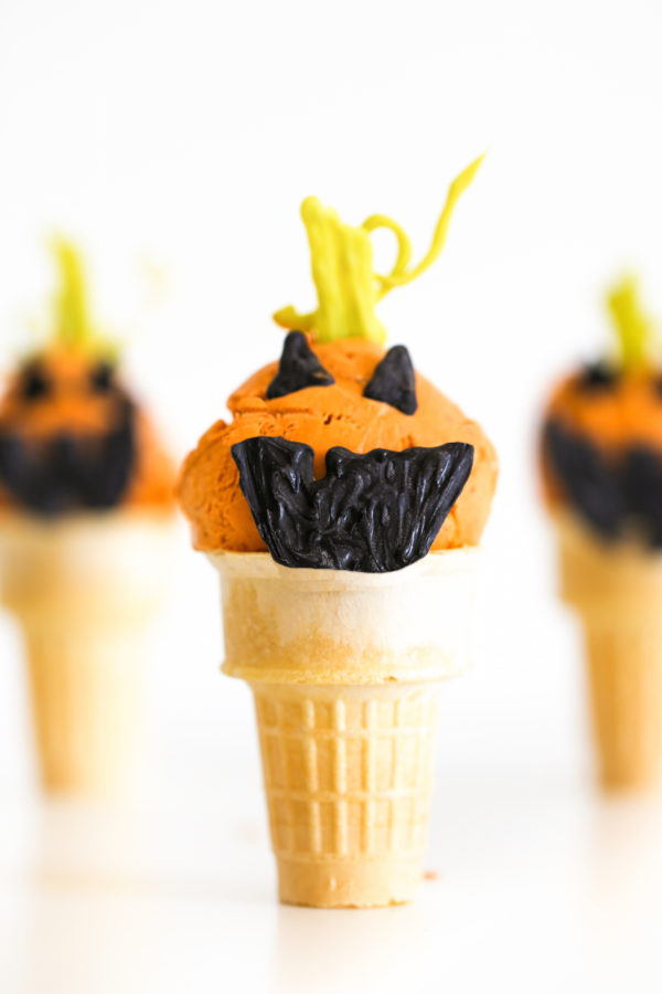 Jack-o-lantern pumpkin ice cream