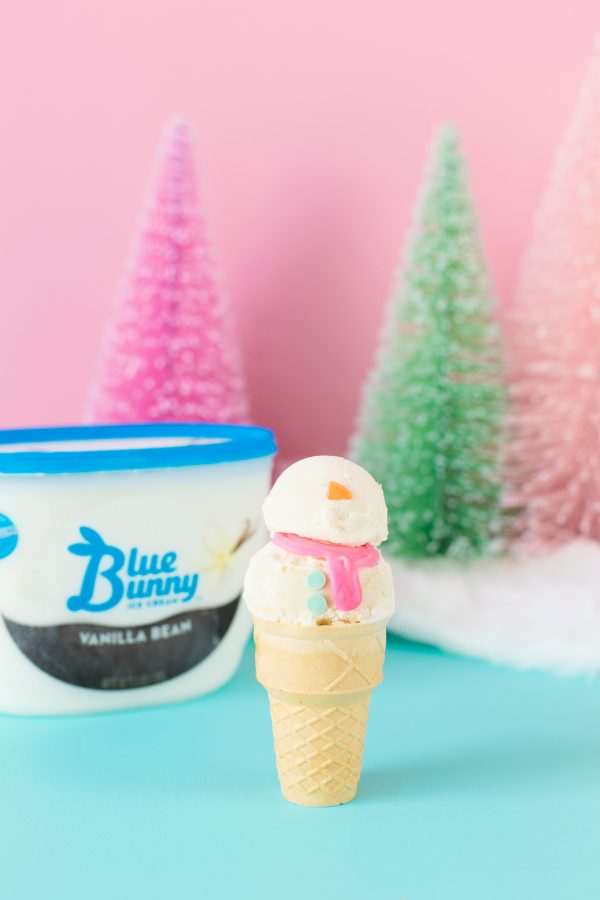 DIY Snowman Ice Cream Cones