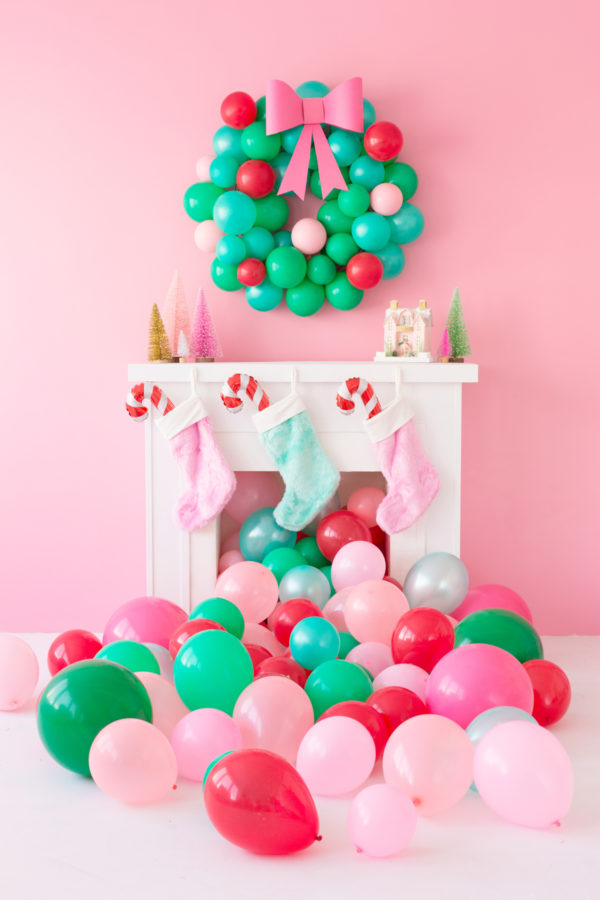 Christmas decor with balloons