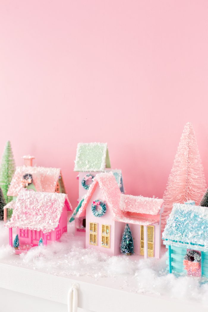 DIY Colorful Christmas Village