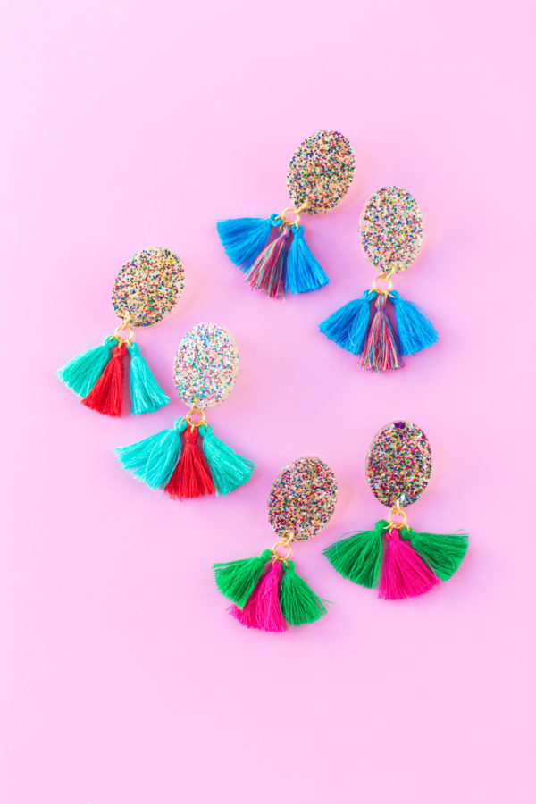 Glitter tassel earrings