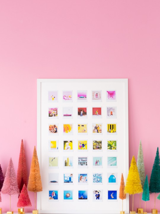 DIY Rainbow Photo Collage With Instax Square