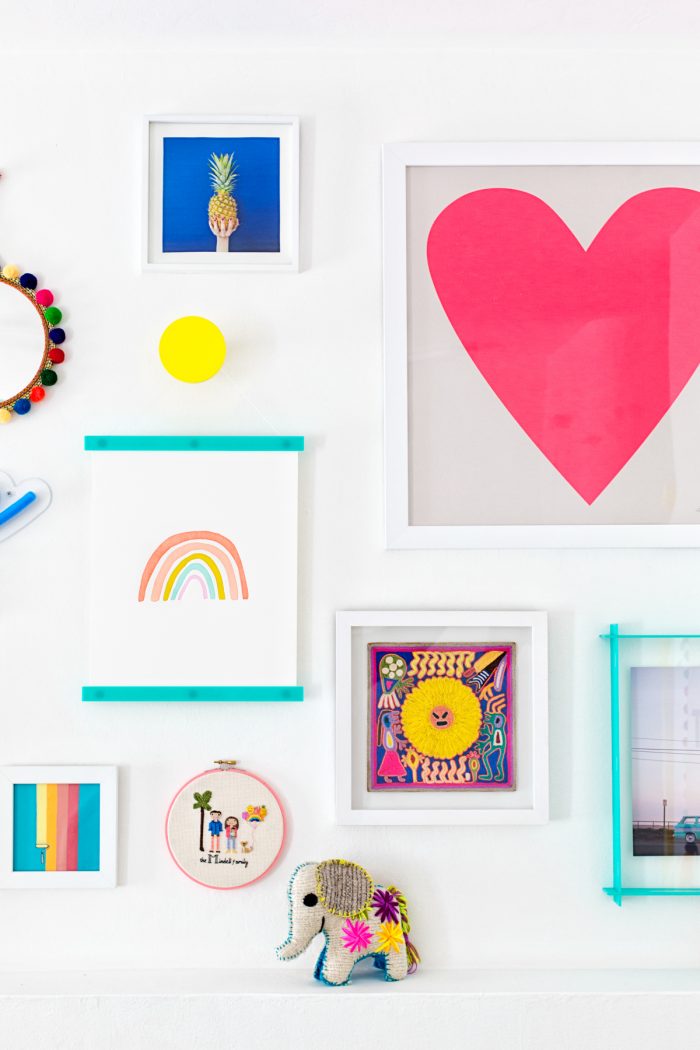 colorful nursery gallery wall