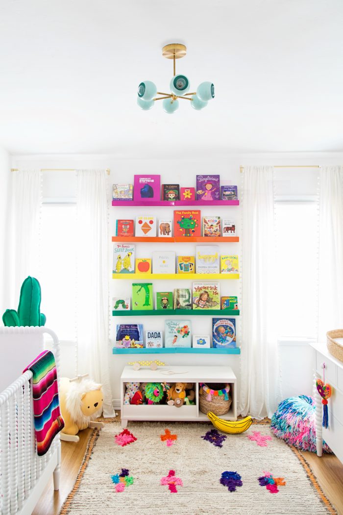 Colorful book shelves 