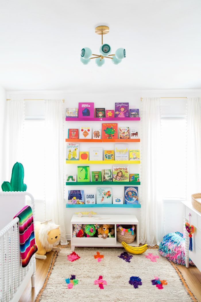 colorful bookshelf 