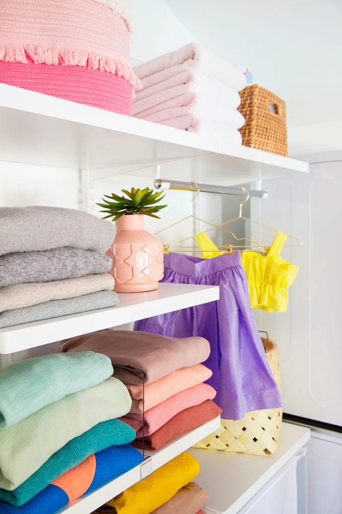 Shelves with towels