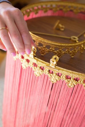 Diy fringe on sale lamp shade