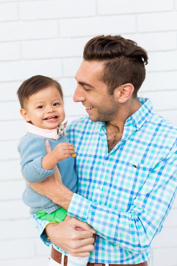 A person holding a baby