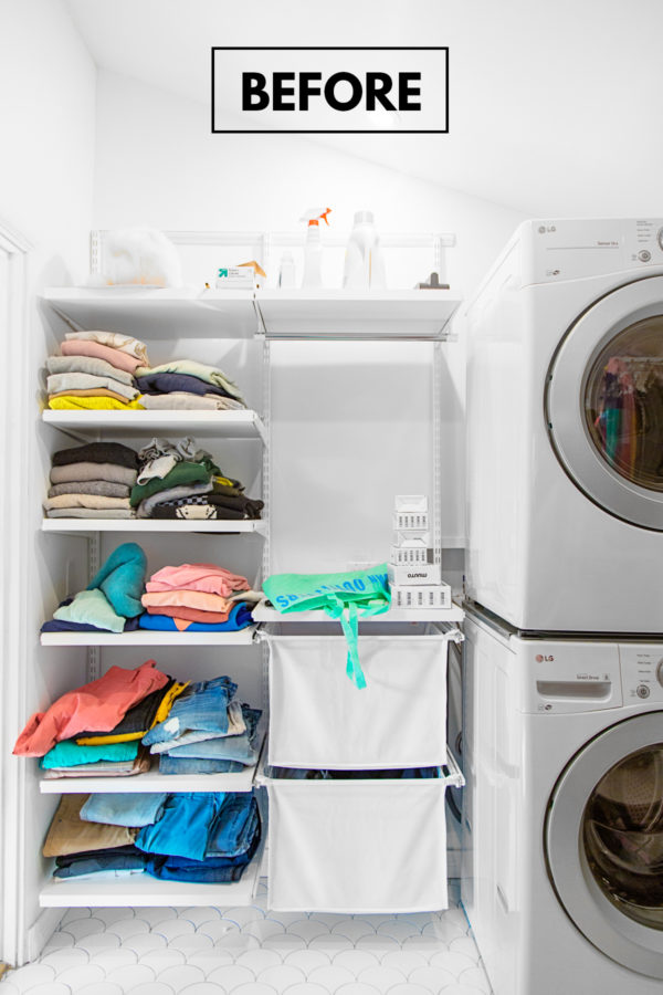 Shelves with clothes