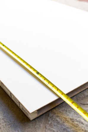 A close-up of a ruler