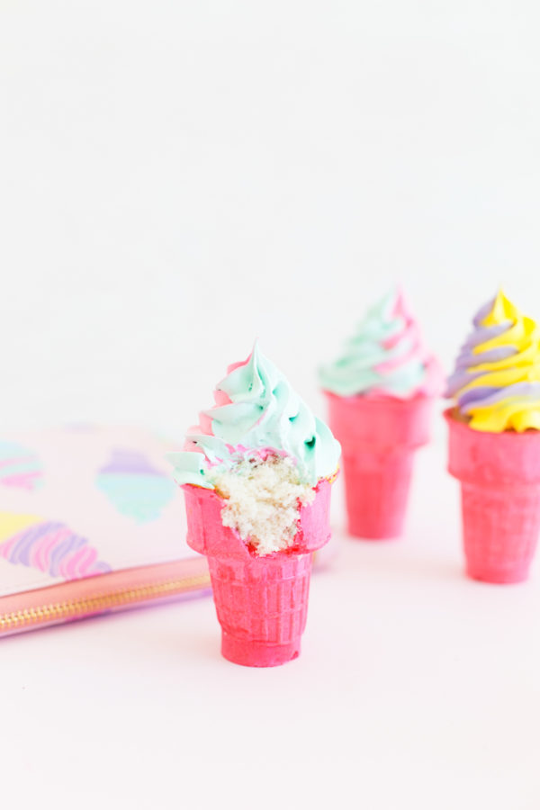 How To Make Colorful Ice Cream Cone Cupcakes