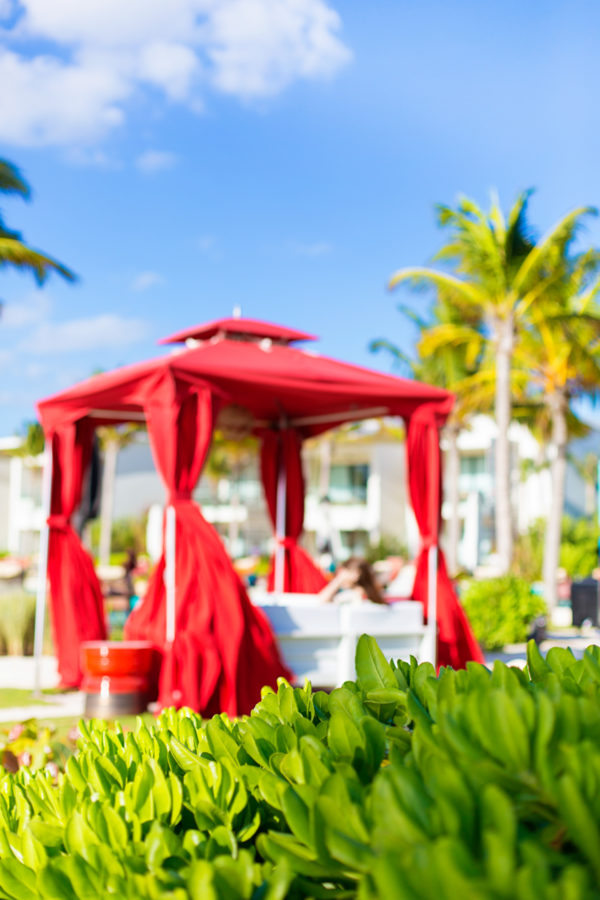 A red cabana