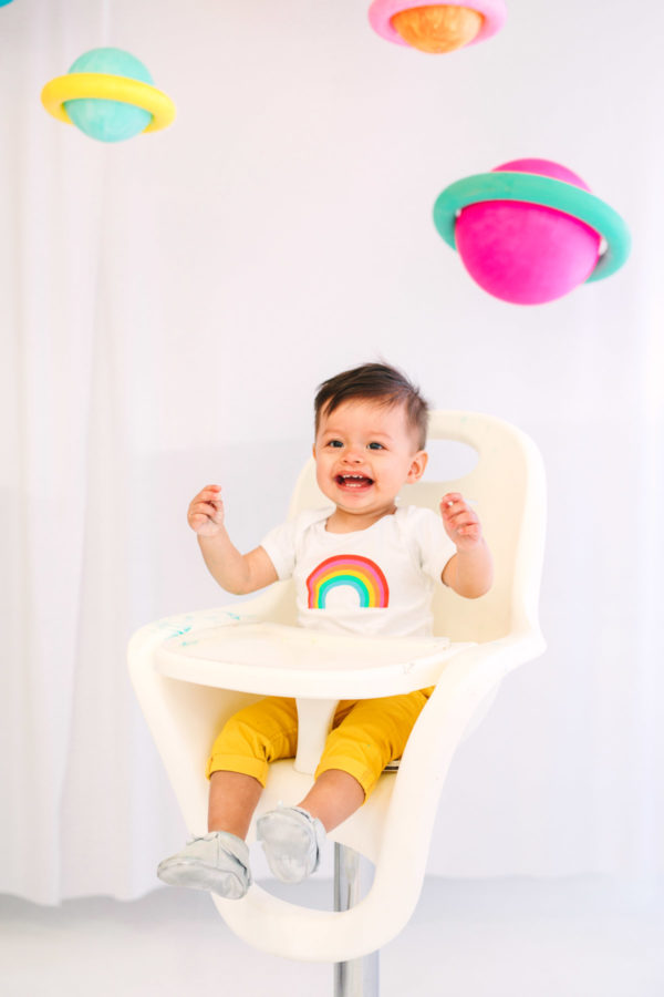 A little boy sitting in a chair