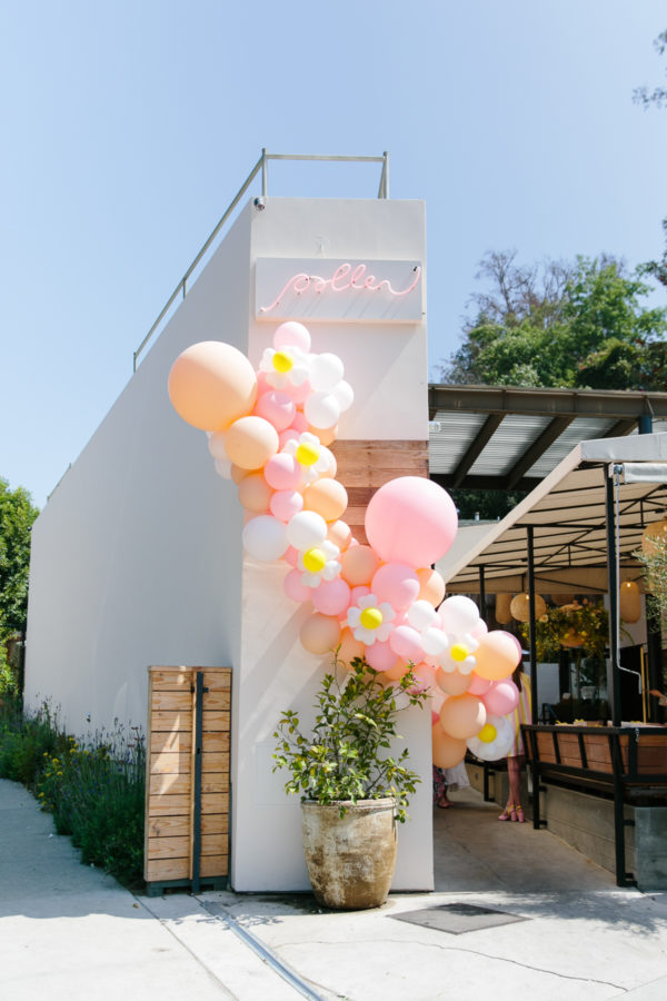 A building with balloons