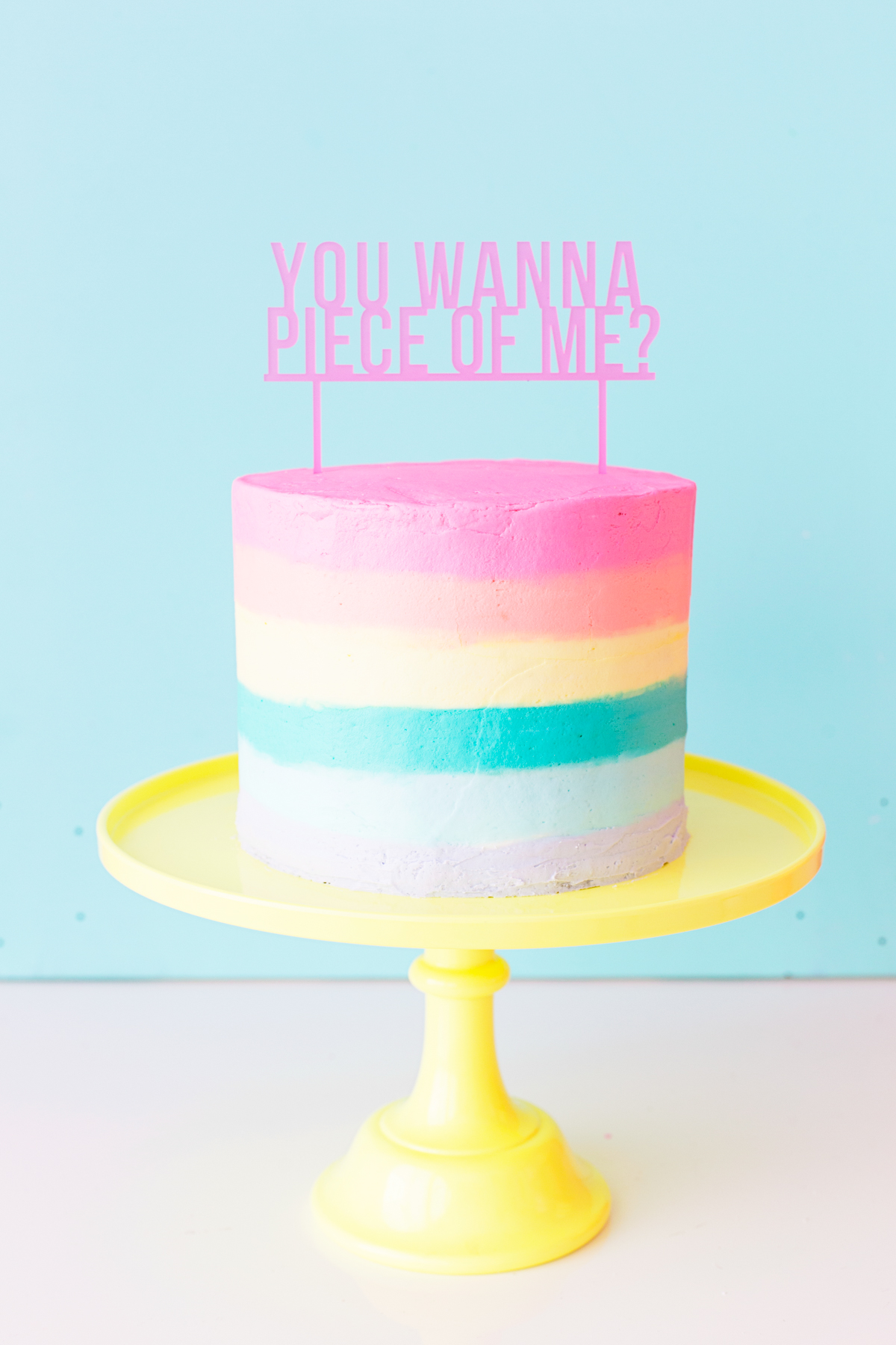 Rainbow Stripe Birthday Cake - Mr T's Bakery