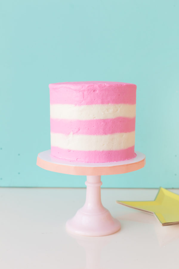Pink and white cake