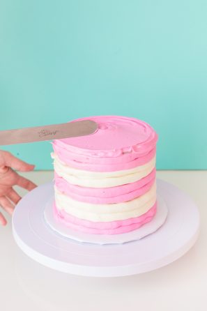 Pink and white cake