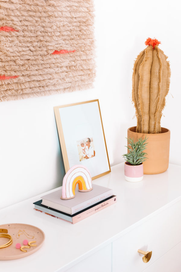 Decor on a white dresser