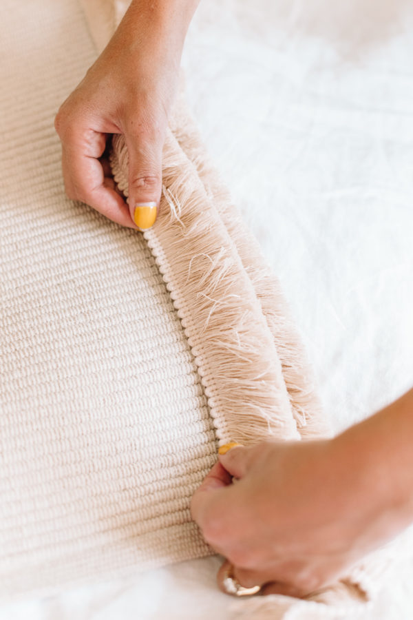 The edge of a rug