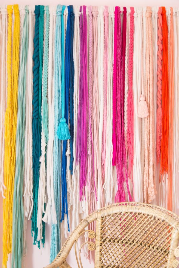 DIY Rainbow Yarn Bedroom Decor (Nursery Decor) Makes One Wall Hanging Clear