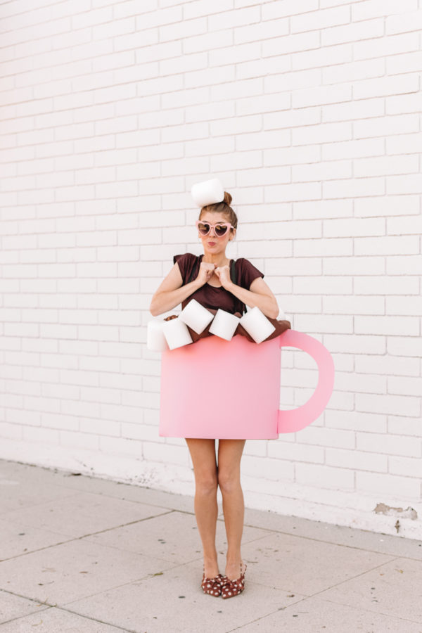 A woman dressed as hot chocolate