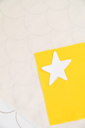 A star on yellow felt