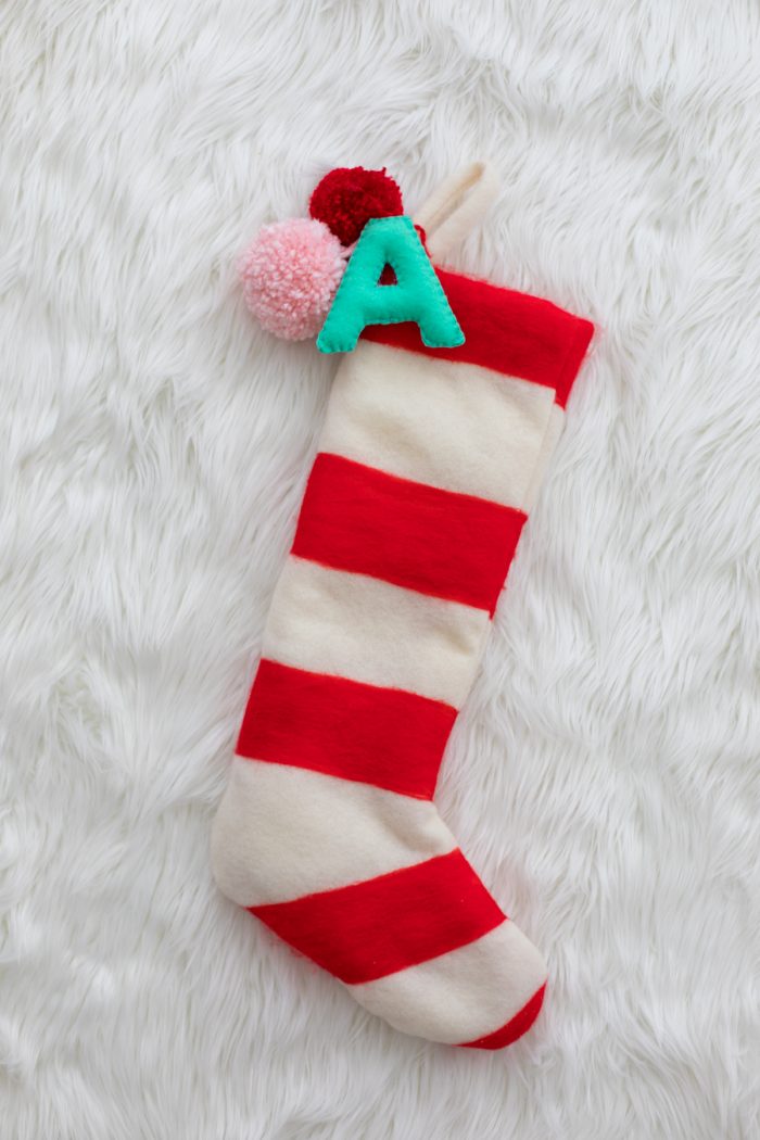 DIY Felted Stripe Christmas Stockings