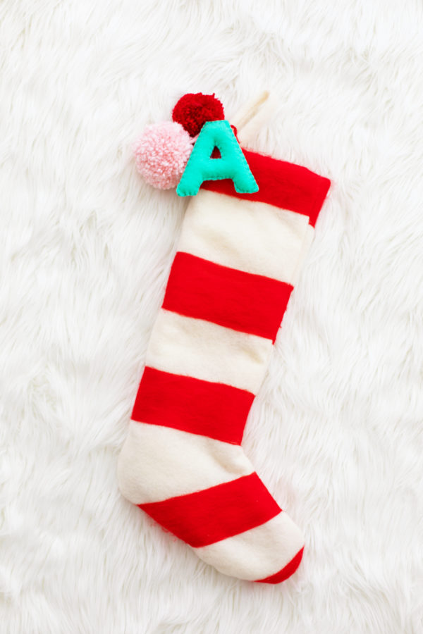 DIY Felted Stripe Christmas Stockings