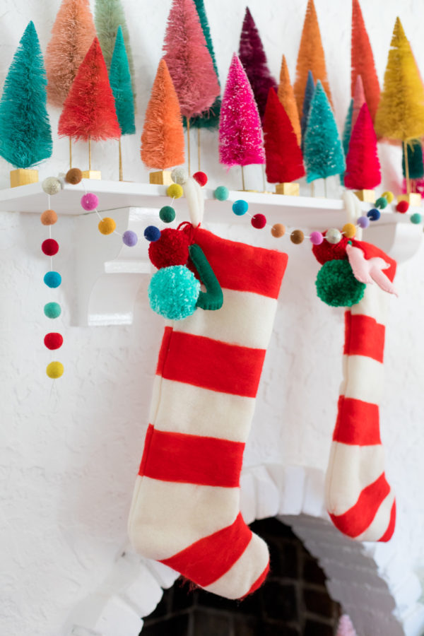 DIY Felted Stripe Christmas Stockings - Studio DIY