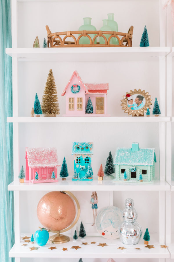 Christmas decor on a shelf