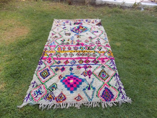 Colorful Vintage Azilal Moroccan Rug