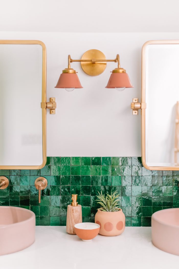 Pink and Green Bathroom