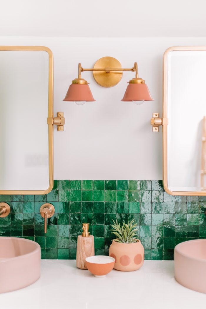 A Dark Green Bathroom with Unexpected Details - Studio DIY