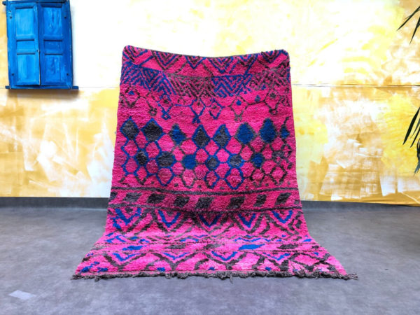 Hot Pink and Blue Moroccan Rug