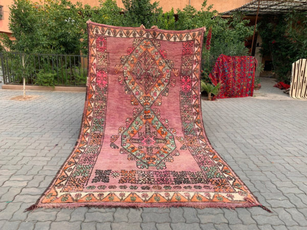 Pink Orange and Aqua Moroccan Rug