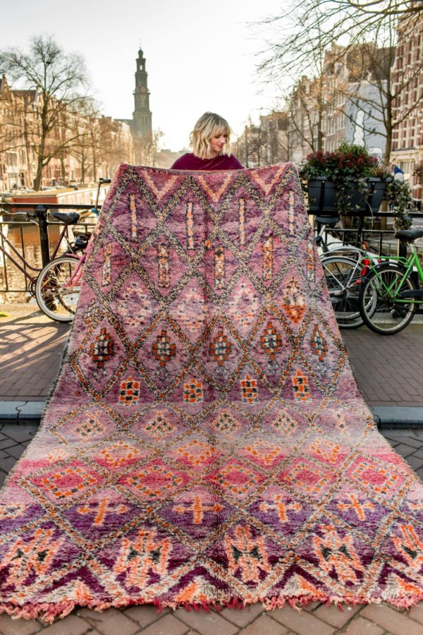 Purple and Orange Moroccan Rug